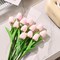 30 Pcs Tulips Artificial Flowers Fake Pink Flowers Latex Tulips Real Touch 13" Silk Flower for Spring Mother's Day Easter Gifts in Bulk Home Kitchen Wedding Decorations